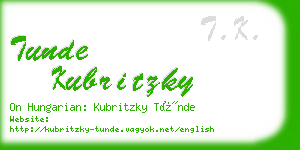 tunde kubritzky business card